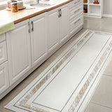 Verano Classic Border Marble Pattern High-low Area Rug