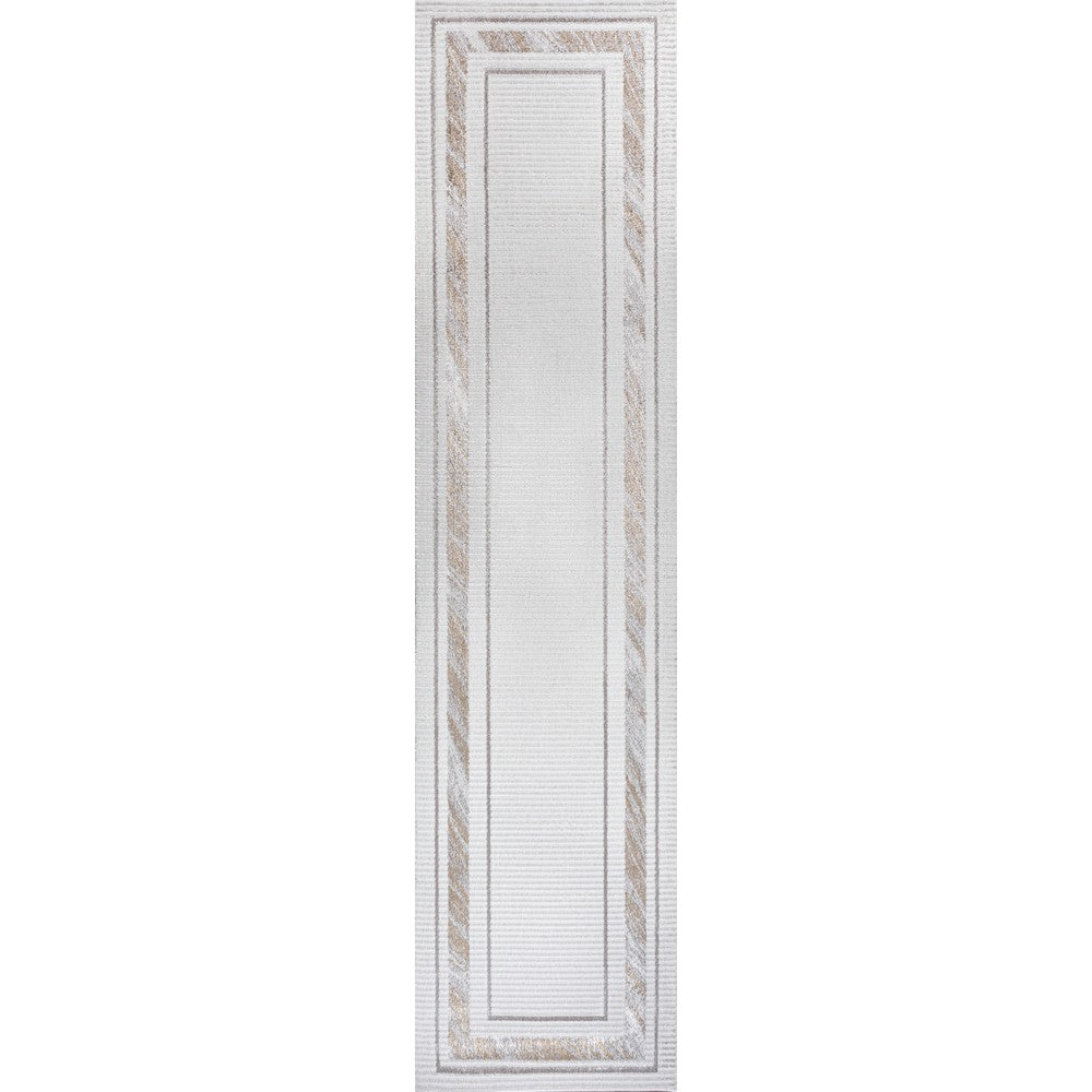 Verano Classic Border Marble Pattern High-low Area Rug