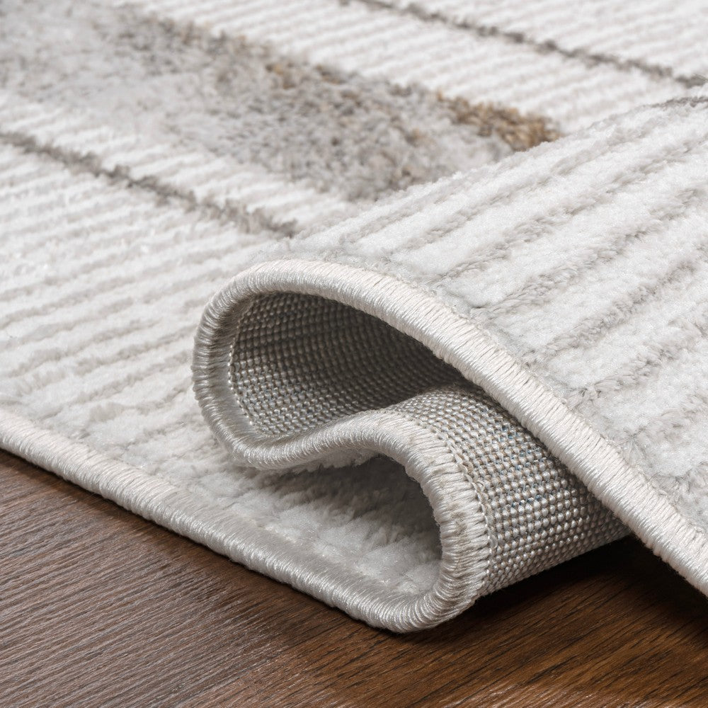 Verano Classic Border Marble Pattern High-low Area Rug
