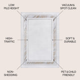 Verano Classic Border Marble Pattern High-low Area Rug