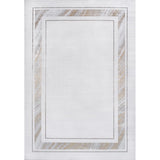 Verano Classic Border Marble Pattern High-low Area Rug