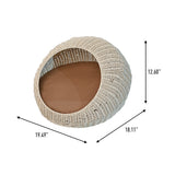 Fiora 19.5" x 18" Modern Circular Faux Wicker Pet Bed with Machine-Washable Cushion