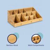 Glow 18 in. W x 9.5 in. D x 6.5 in. H Minimalist Handcrafted Bamboo Cup and Condiment Station