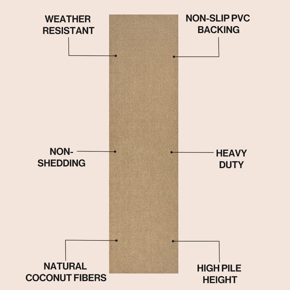 Priscilla Classic Casual Commerical Natural Coir Doormat