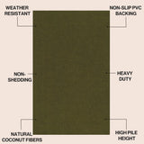 Priscilla Classic Casual Commerical Natural Coir Doormat