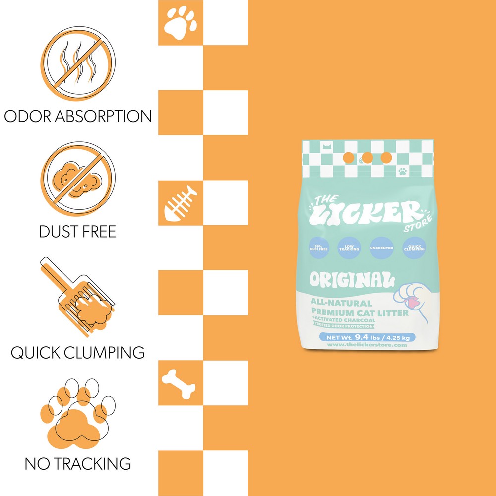 Unscented Premium Clumping Bentonite Clay Cat Litter w/Activated Charcoal