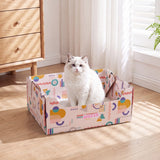 Pawsie 17" Modern Waterproof Disposable Cardboard Cat Litter Box with Scoop