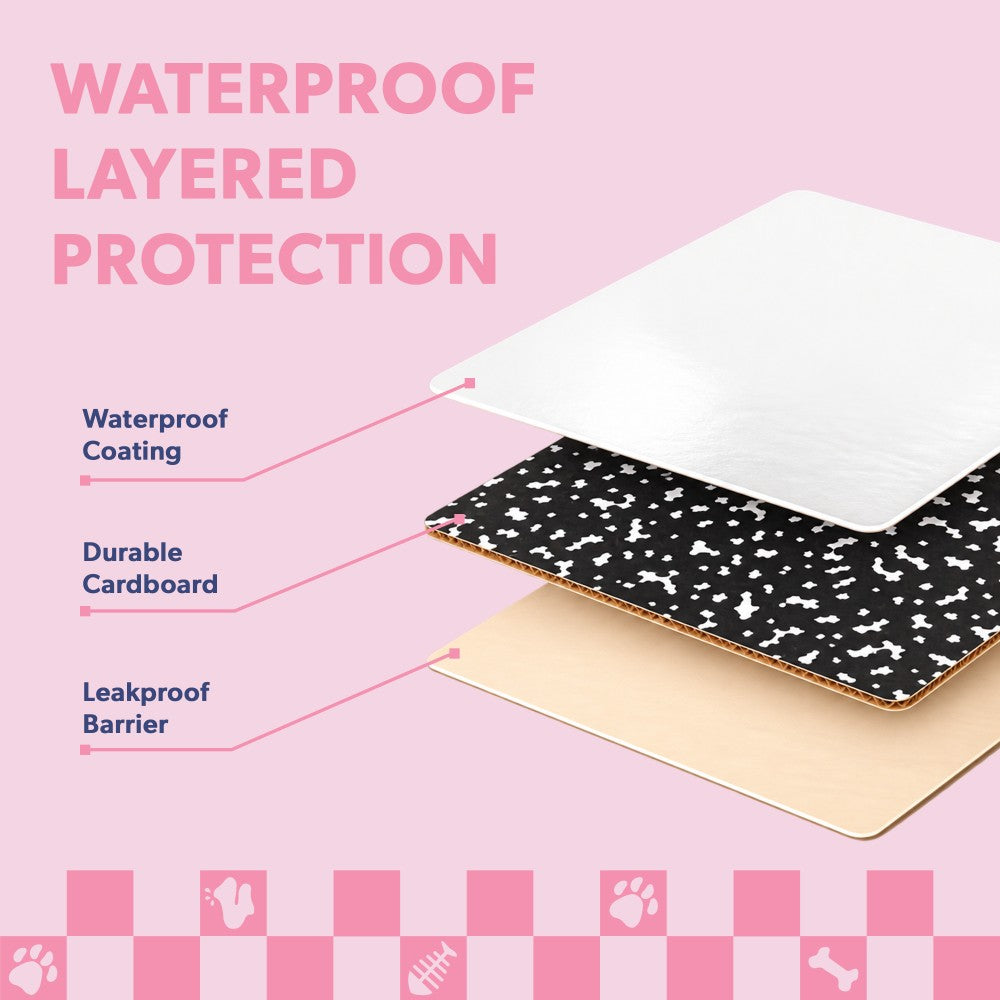 Pawsie 17" Modern Waterproof Disposable Cardboard Cat Litter Box with Scoop