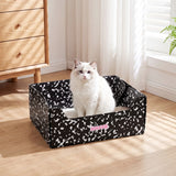 Pawsie 17" Modern Waterproof Disposable Cardboard Cat Litter Box with Scoop
