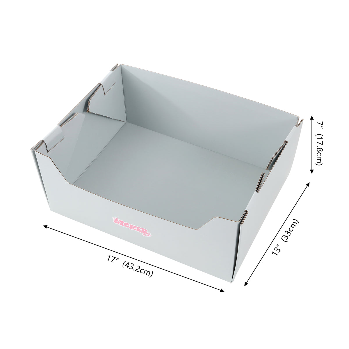 Pawsie 17" Modern Waterproof Disposable Cardboard Cat Litter Box with Scoop