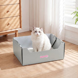 Pawsie 17" Modern Waterproof Disposable Cardboard Cat Litter Box with Scoop