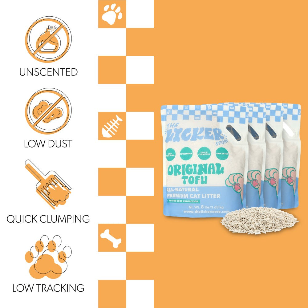 Choco Absorbent Fast Clumping, Flushable, Natural Ingredient, Odor Control, Low Dust and Low Tracking Tofu Cat Litter