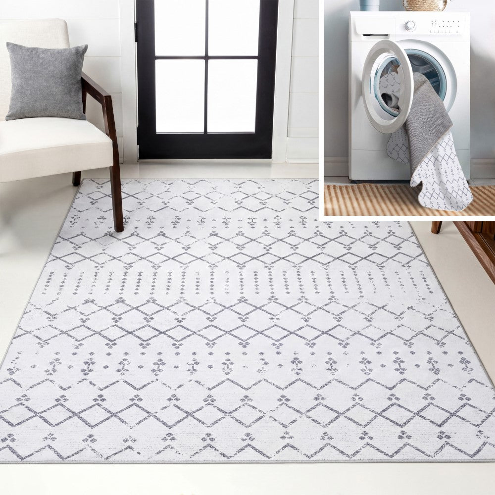 Selvino Moroccan Diamond Trellis Machine-washable Area Rug