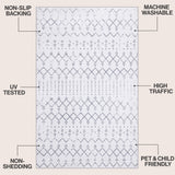 Selvino Moroccan Diamond Trellis Machine-washable Area Rug