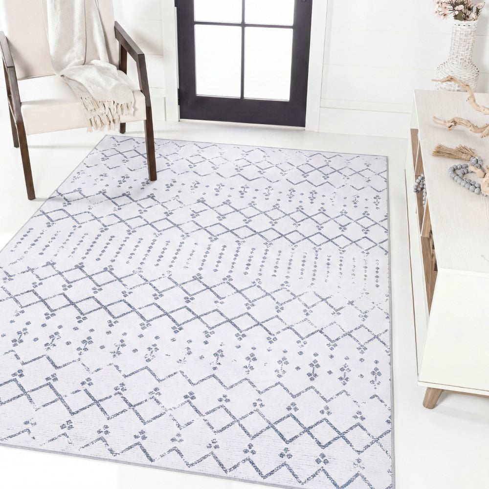 Selvino Moroccan Diamond Trellis Machine-washable Area Rug