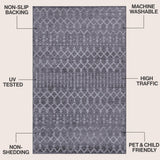 Selvino Moroccan Diamond Trellis Machine-washable Area Rug
