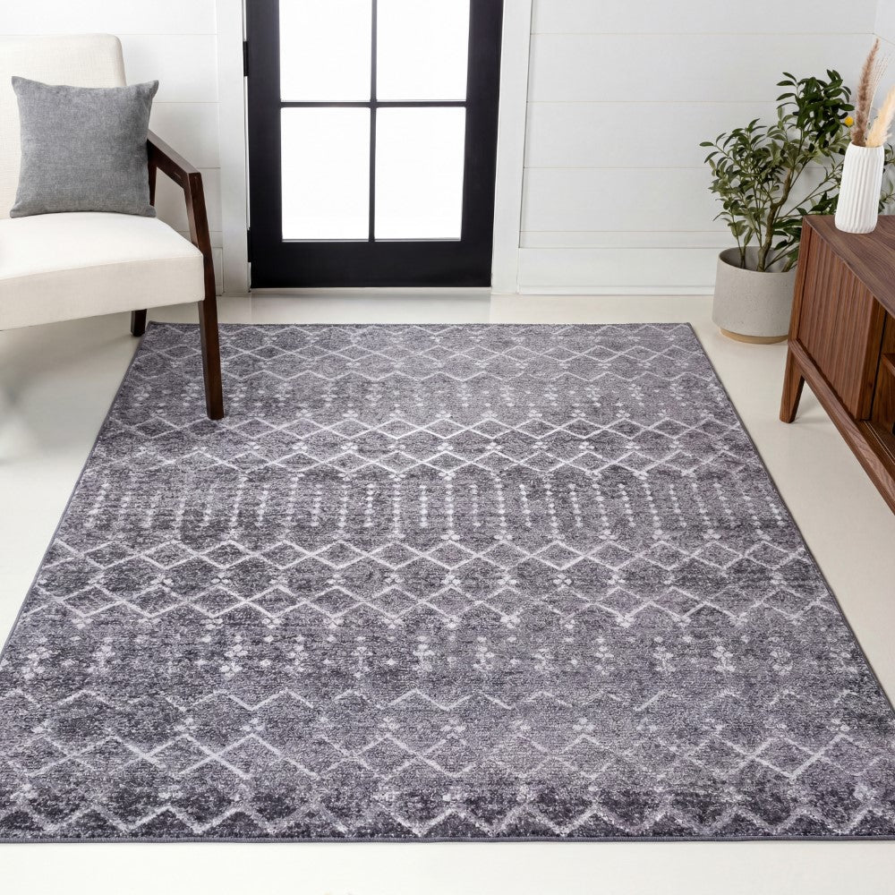 Selvino Moroccan Diamond Trellis Machine-washable Area Rug
