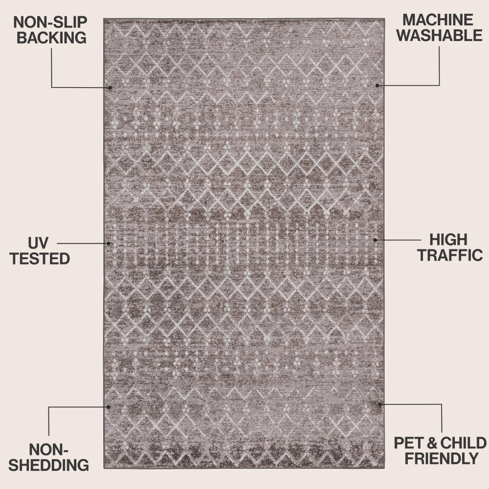 Selvino Moroccan Diamond Trellis Machine-washable Area Rug