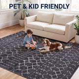 Selvino Moroccan Diamond Trellis Machine-washable Area Rug