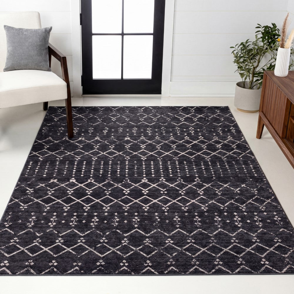 Selvino Moroccan Diamond Trellis Machine-washable Area Rug