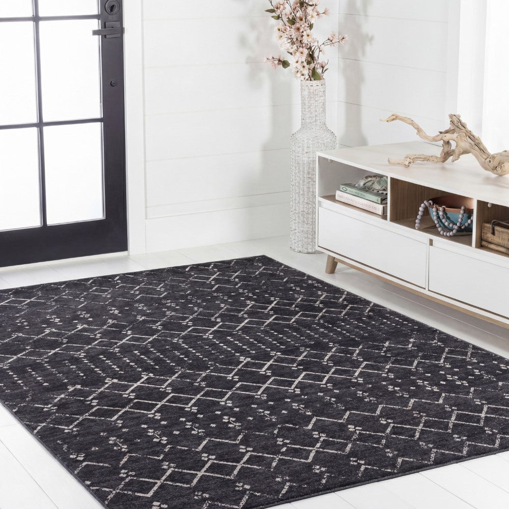 Selvino Moroccan Diamond Trellis Machine-washable Area Rug