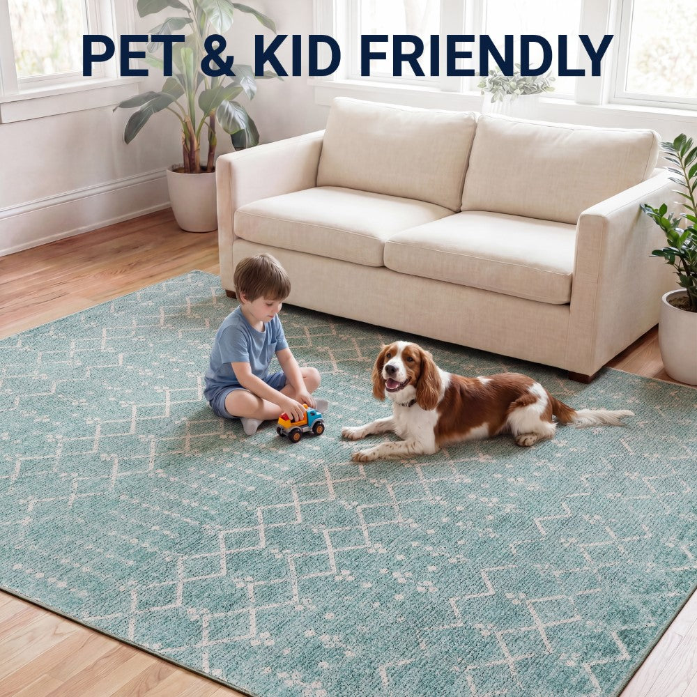 Selvino Moroccan Diamond Trellis Machine-washable Area Rug