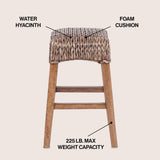 Cebu Bohemian Basics Rattan Backless Bar Stool
