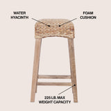 Cebu Bohemian Basics Rattan Backless Bar Stool