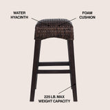 Cebu Bohemian Basics Rattan Backless Bar Stool