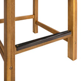 Mosslyn 25.6" Modern Coastal Backless Acacia Wood Outdoor Counter Stool with Woven Rope Seat Set 2