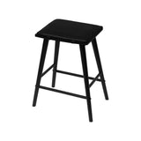 Skystag 26" MidCentury Classic Saddle-Seat Solid Wood/Vegan Leather Backless Counter Stool with Removeable Cushion