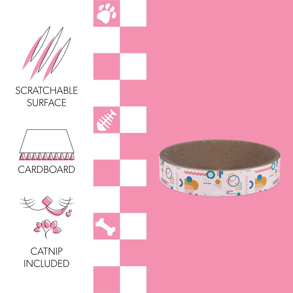 Santu 20.13" Modern Cardboard Round Bowl Cat Scratcher with Catnip