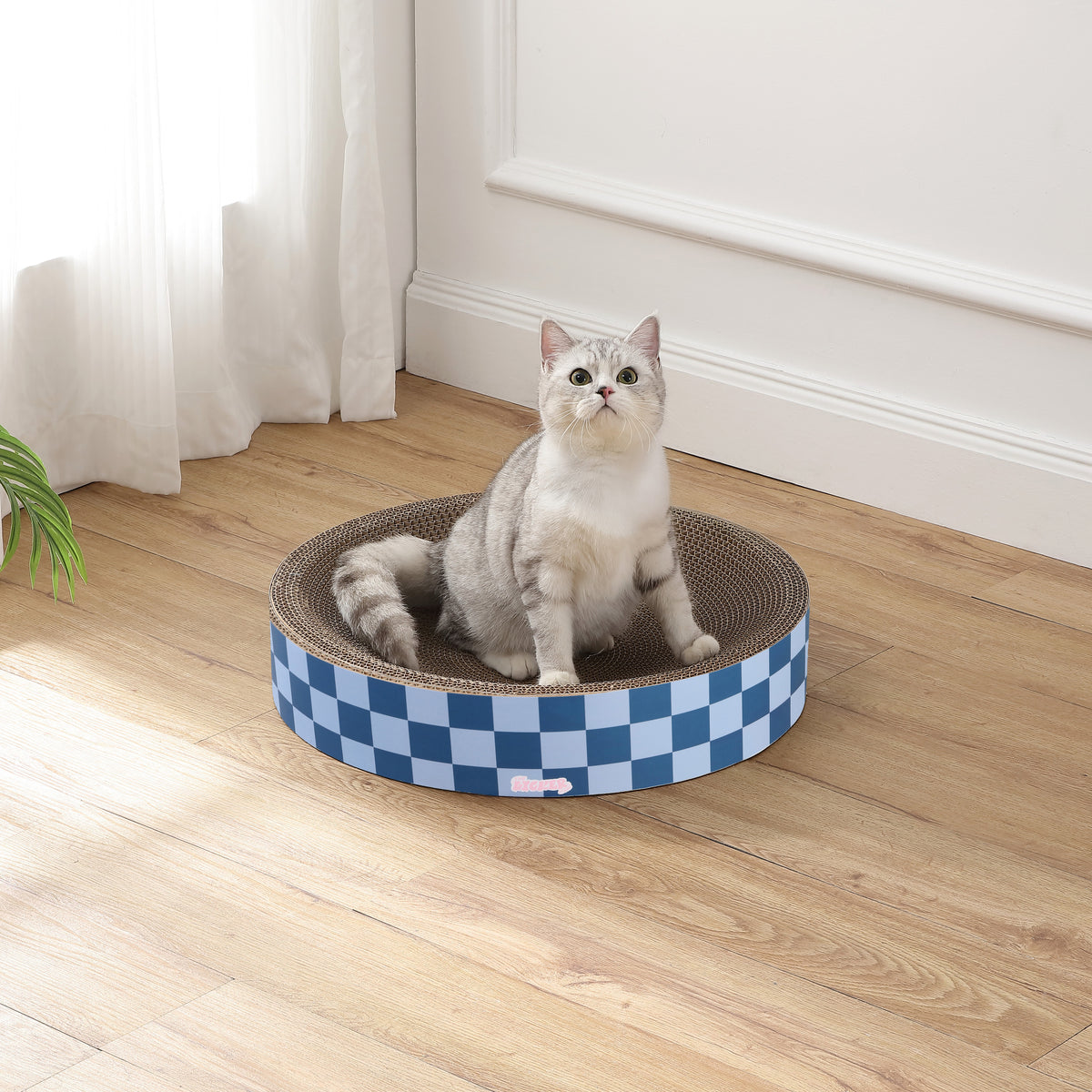 Santu 20.13" Modern Cardboard Round Bowl Cat Scratcher with Catnip