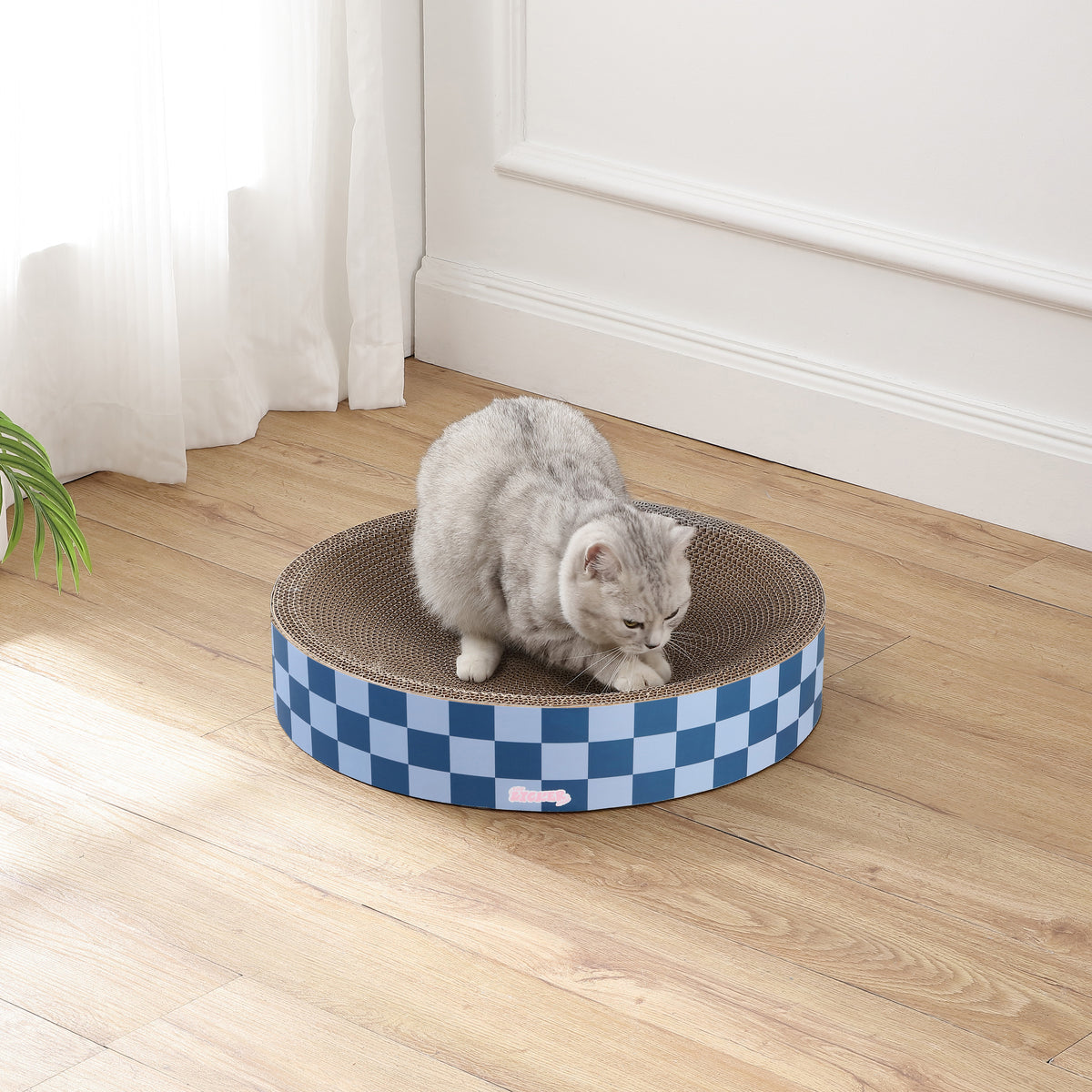 Santu 20.13" Modern Cardboard Round Bowl Cat Scratcher with Catnip