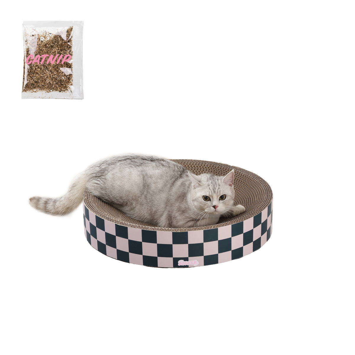 Santu 20.13" Modern Cardboard Round Bowl Cat Scratcher with Catnip