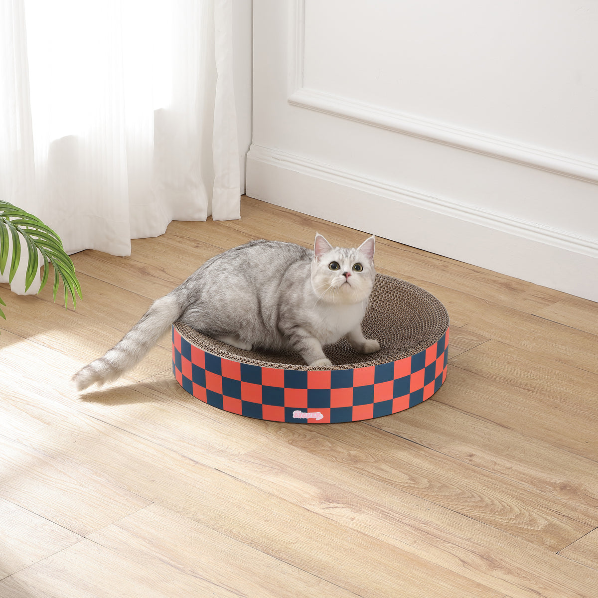 Santu 20.13" Modern Cardboard Round Bowl Cat Scratcher with Catnip