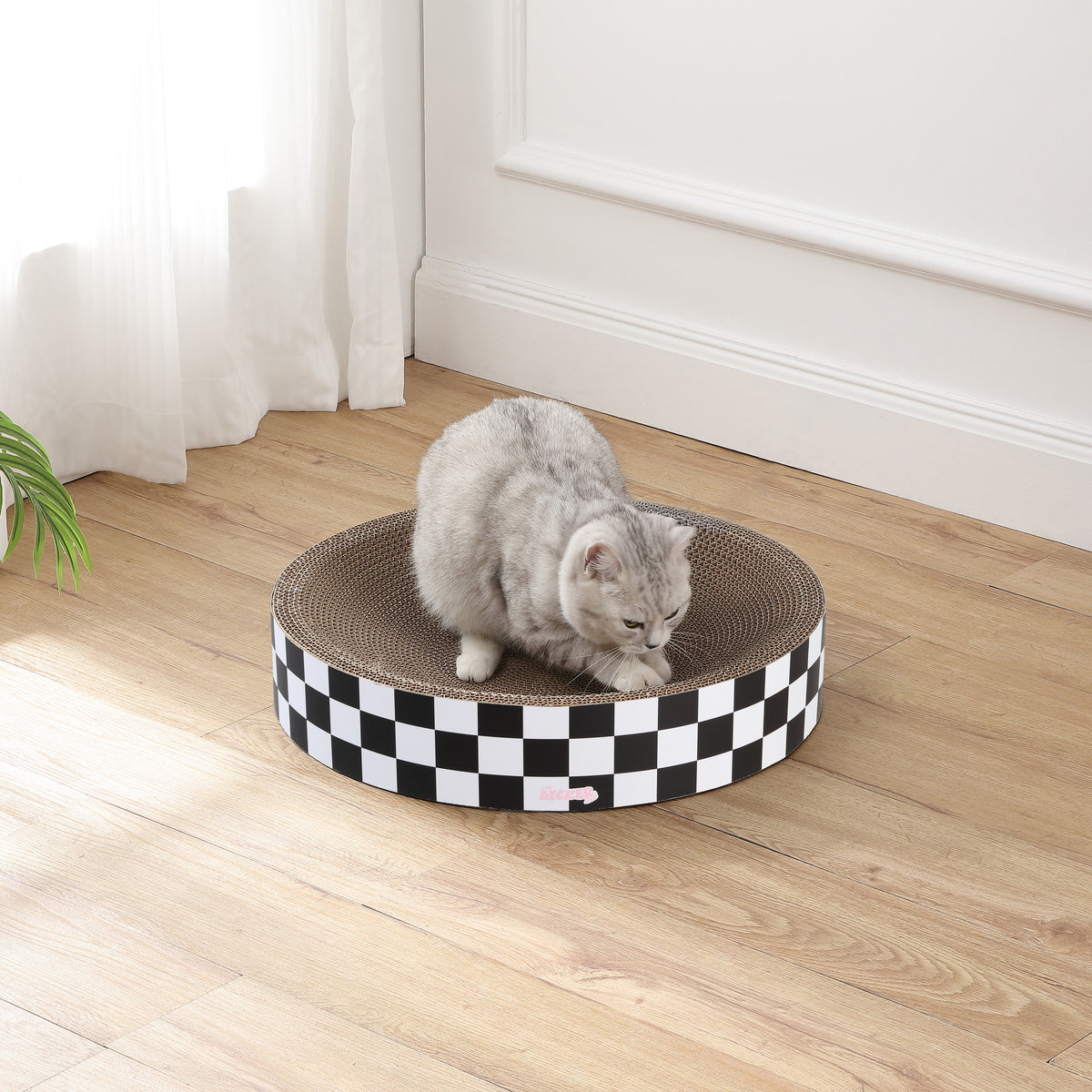 Santu 20.13" Modern Cardboard Round Bowl Cat Scratcher with Catnip