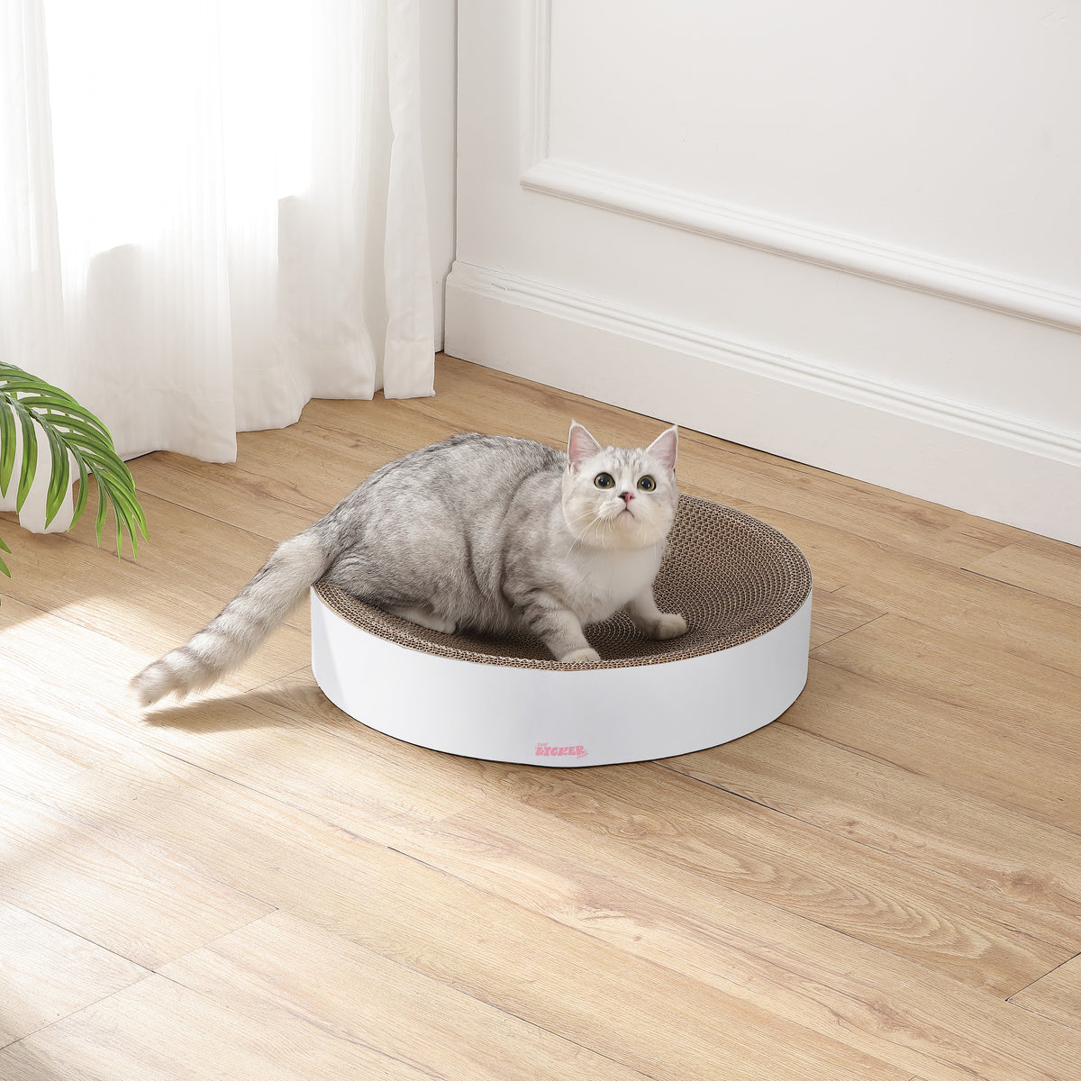 Santu 20.13" Modern Cardboard Round Bowl Cat Scratcher with Catnip