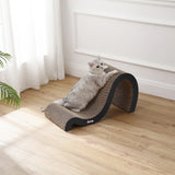 Kuna 27" Modern Cardboard Double-Sided Wave Cat Scratcher with Catnip