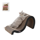 Kuna 27" Modern Cardboard Double-Sided Wave Cat Scratcher with Catnip