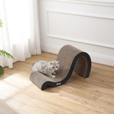Kuna 27" Modern Cardboard Double-Sided Wave Cat Scratcher with Catnip