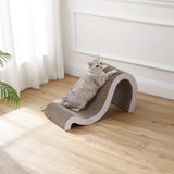 Kuna 27" Modern Cardboard Double-Sided Wave Cat Scratcher with Catnip