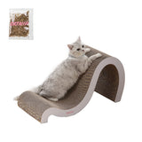 Kuna 27" Modern Cardboard Double-Sided Wave Cat Scratcher with Catnip