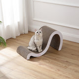 Kuna 27" Modern Cardboard Double-Sided Wave Cat Scratcher with Catnip