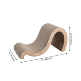 Kuna 27" Modern Cardboard Double-Sided Wave Cat Scratcher with Catnip