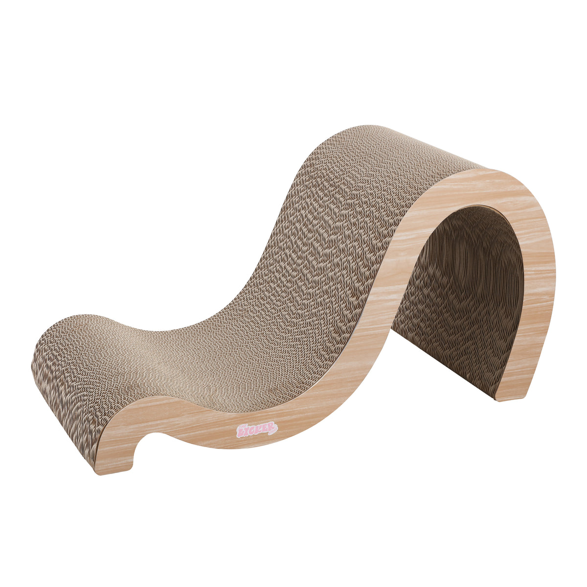 Kuna 27" Modern Cardboard Double-Sided Wave Cat Scratcher with Catnip