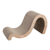 Kuna 27" Modern Cardboard Double-Sided Wave Cat Scratcher with Catnip