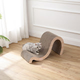 Kuna 27" Modern Cardboard Double-Sided Wave Cat Scratcher with Catnip