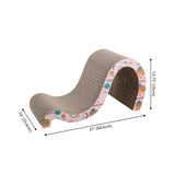 Kuna 27" Modern Cardboard Double-Sided Wave Cat Scratcher with Catnip