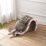 Kuna 27" Modern Cardboard Double-Sided Wave Cat Scratcher with Catnip